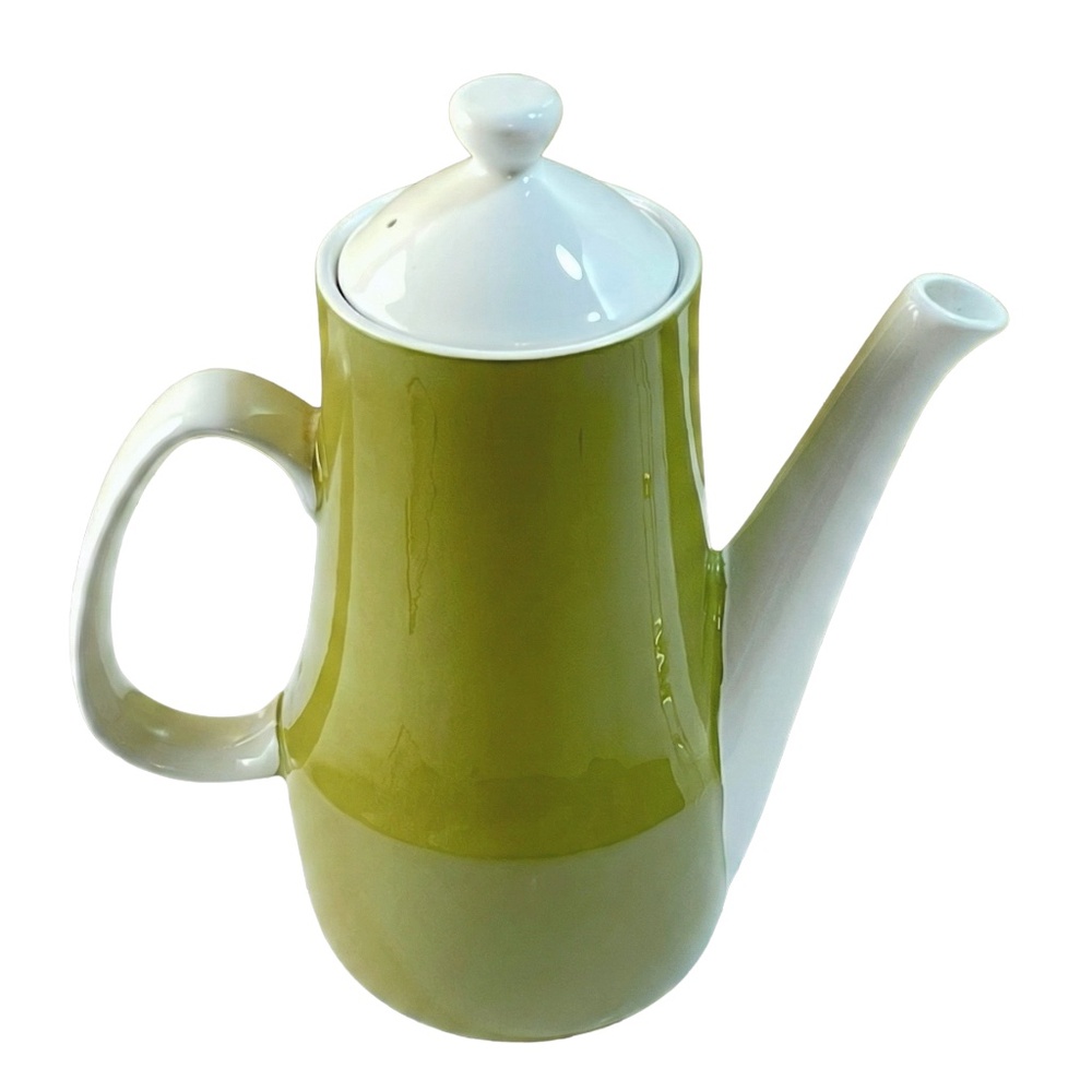 VINTAGE MCM Style House Durastone GREEN BRIER Coffee Pot | Mod 1960s 9.5"